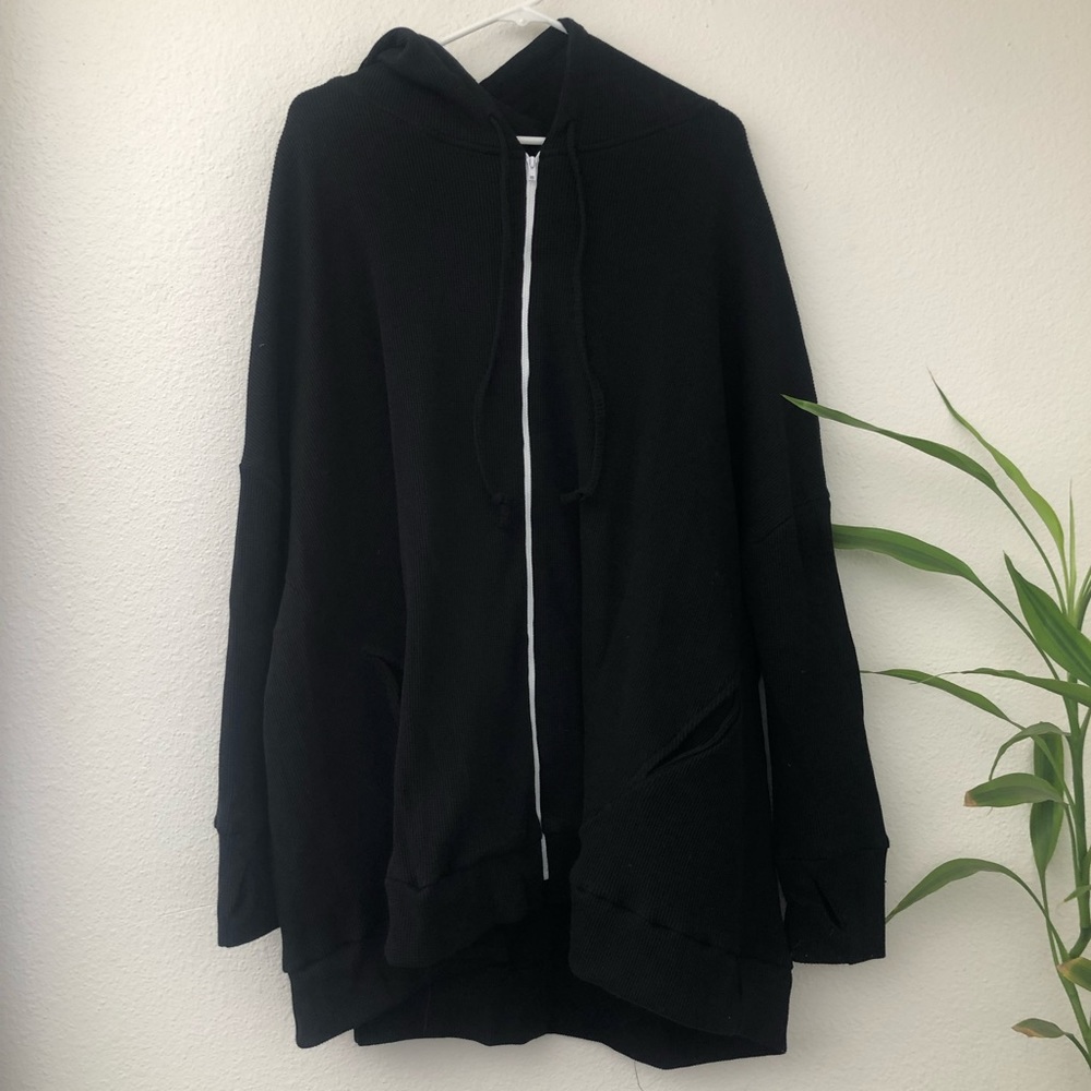 Miakoda New York Oversized Waffle Knit Hoodie